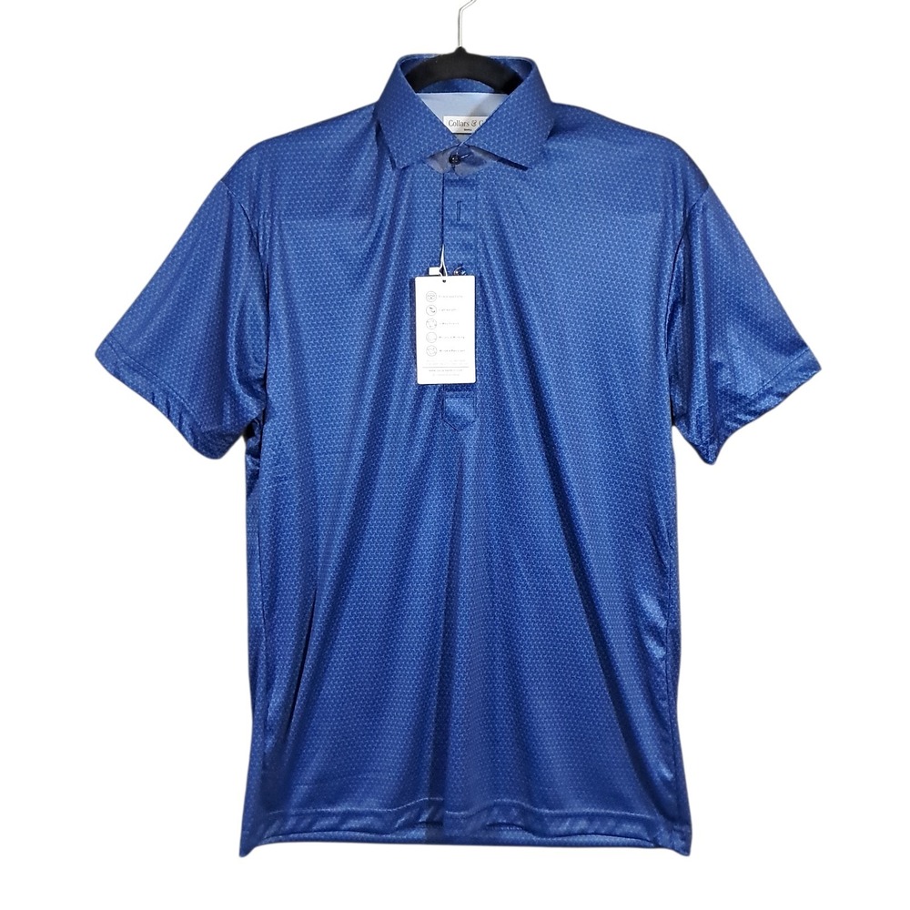 Collars & Co Mens Semi Spread Collar Polo‎ Shirt Small Turbo GT Navy Office
